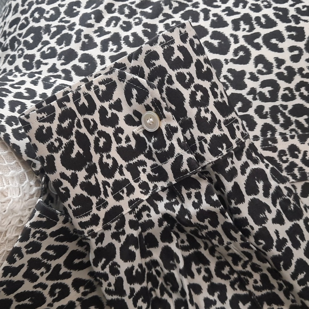 Talbots Black and White Animal Print Top Size 14p - Picture 3 of 7
